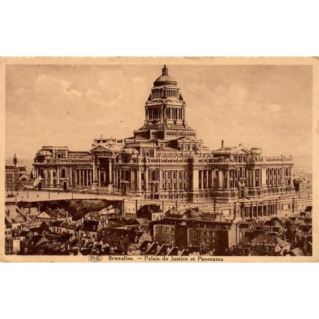 CPSM Bruxelles Palais de Justice et panorama de la ville éditée par P.I.B.