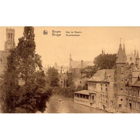 CPA Bruges Quai du Rosaire Rozenhoedkaai avec canal et bâtiments médiévaux en Belgique