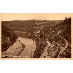CPA Bouillon vue panoramique de la Semois et des Routes de France avec double affranchissement belge