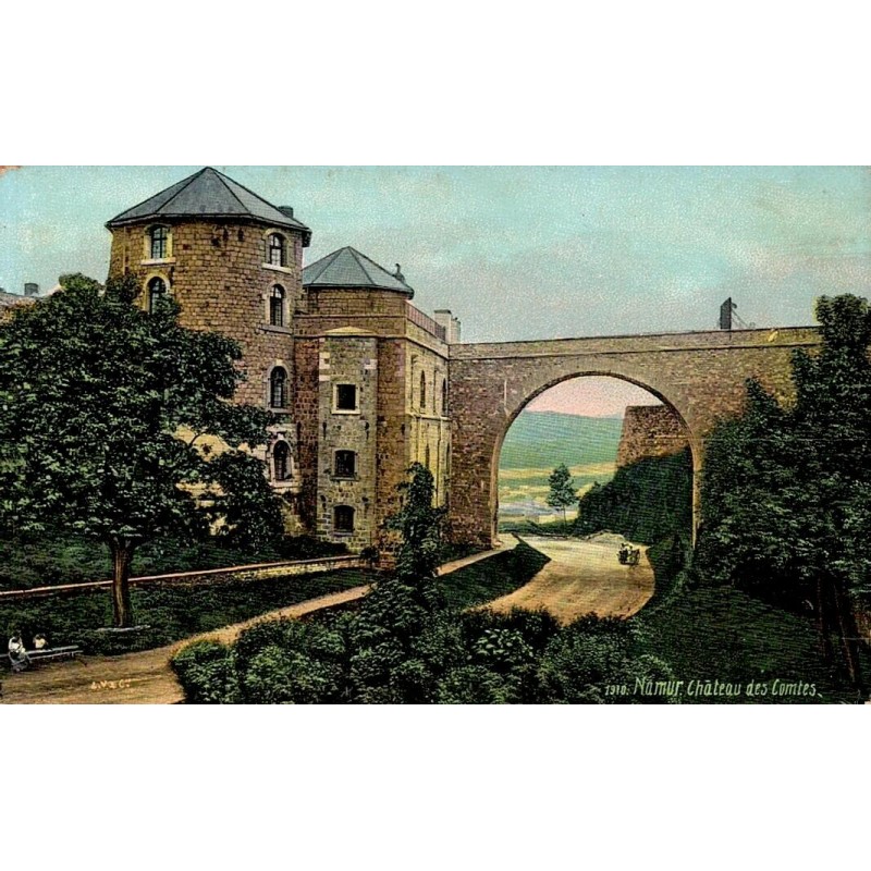 CPA Namur Château des Comtes colorisée à la Citadelle de Namur en Belgique