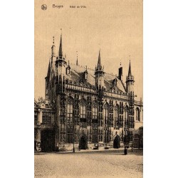 CPA Bruges Hôtel de Ville gothique Place du Bourg Belgique