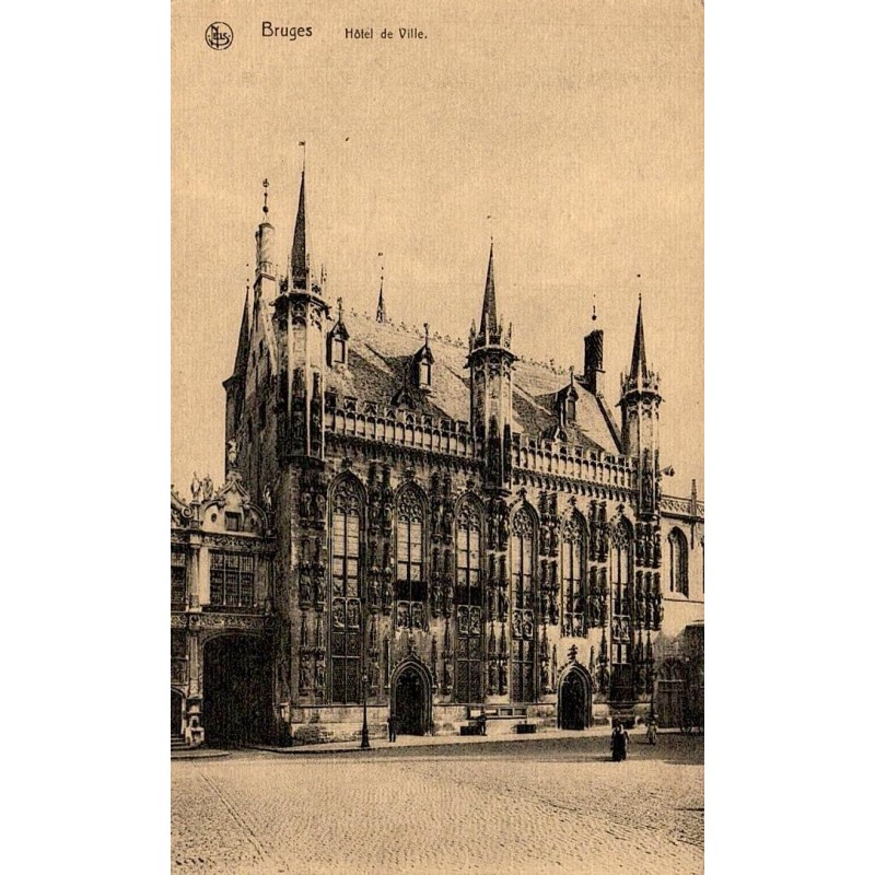 CPA Bruges Hôtel de Ville gothique Place du Bourg Belgique