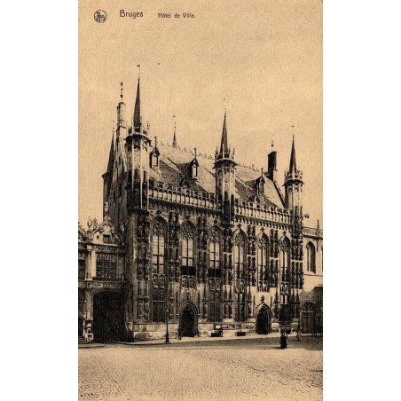CPA Bruges Hôtel de Ville gothique Place du Bourg Belgique