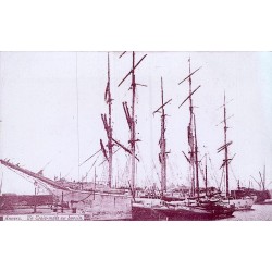 CPA Anvers trois-mâts dans le bassin du port de Belgique