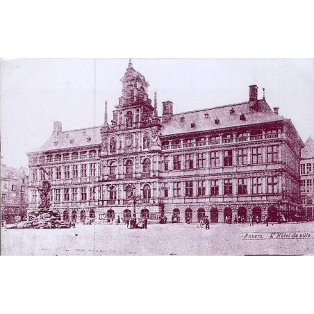 CPA Anvers Hôtel de Ville et fontaine de Brabo Grand-Place Belgique