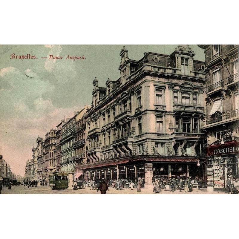 CPA Bruxelles Bazar Anspach boulevard Anspach circulée en 1908