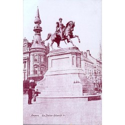 CPA Anvers statue équestre de Léopold Ier Belgique carte postale ancienne