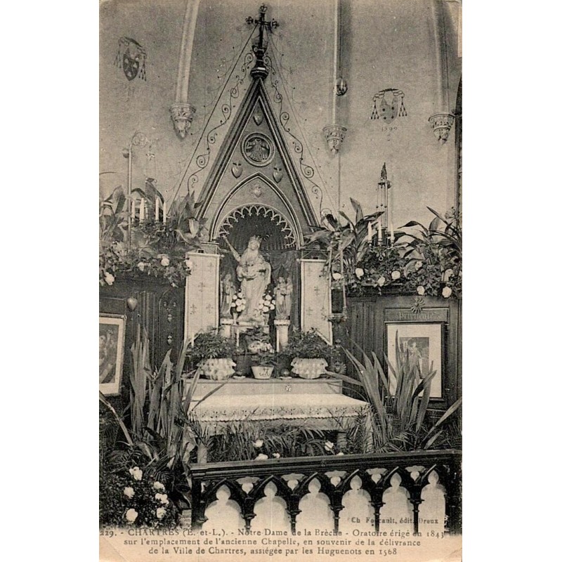 Carte postale ancienne Chartres – Notre-Dame de la Brèche & Oratoire (1843)