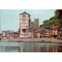 CPSM Huy collégiale Notre-Dame vue depuis la Meuse Belgique circulée en 1960