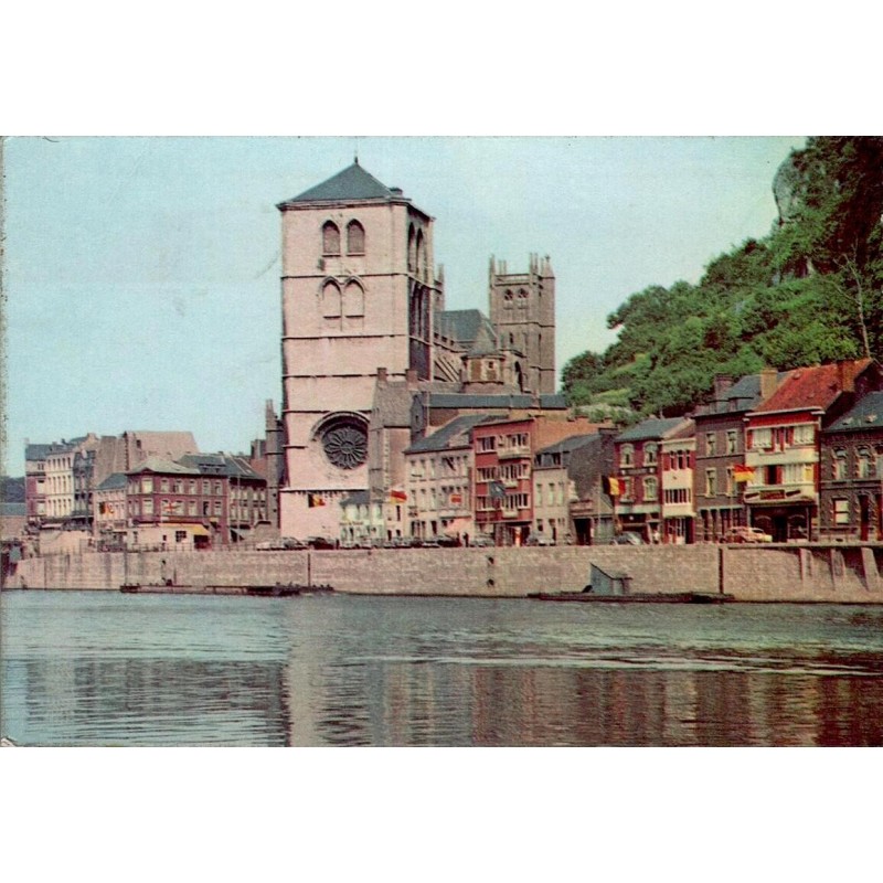 CPSM Huy collégiale Notre-Dame vue depuis la Meuse Belgique circulée en 1960