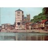 CPSM Huy collégiale Notre-Dame vue depuis la Meuse Belgique circulée en 1960