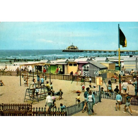 CPSM Blankenberge Pier et plage Belgique animée circulée en 1962