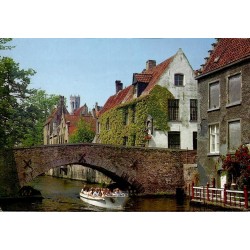CPM Bruges Quai Vert Peerdenbrug canal et bateau touristique Belgique