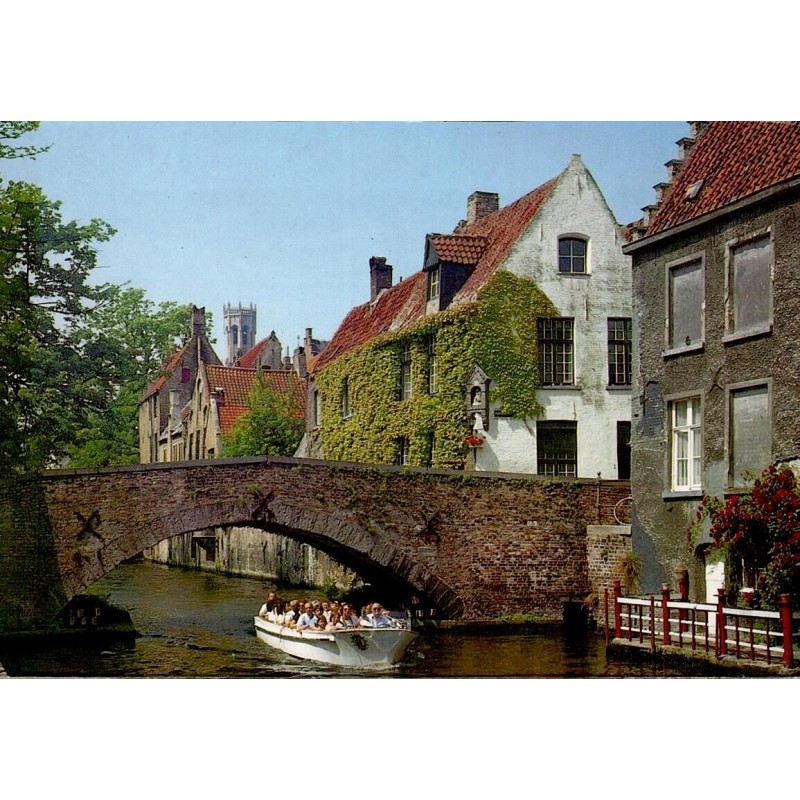 CPM Bruges Quai Vert Peerdenbrug canal et bateau touristique Belgique