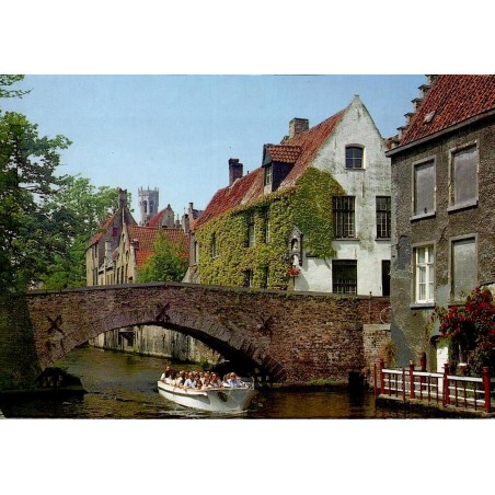 CPM Bruges Quai Vert Peerdenbrug canal et bateau touristique Belgique