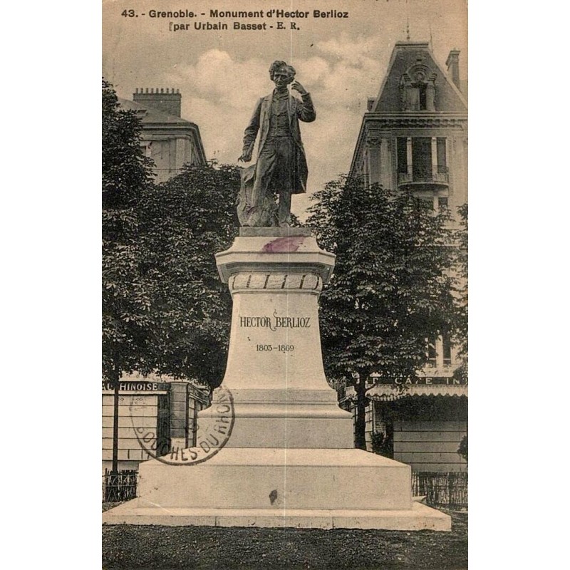 Carte postale ancienne Grenoble monument Hector Berlioz sculpture Urbain Basset