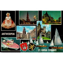 CPSM Antwerpen St Anna Strand Belgique montage touristique circulée 1969