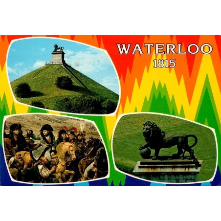 CPM Waterloo 1815 Belgique Butte du Lion champ de bataille circulée 1985