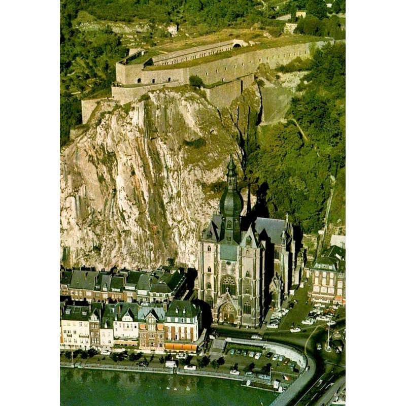 CPSM Dinant vue aérienne collégiale Notre-Dame citadelle Belgique carte postale