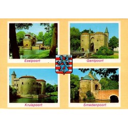 CPM Bruges portes historiques Ezelpoort Gentpoort Kruispoort Smedenpoort Belgique