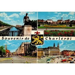CPM multivues Charleroi beffroi Sambre Belgique