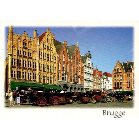CPM Bruges Grand-Place Grote Markt avec calèches Belgique