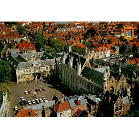 CPM vue aérienne du Burg à Bruges Belgique carte circulée
