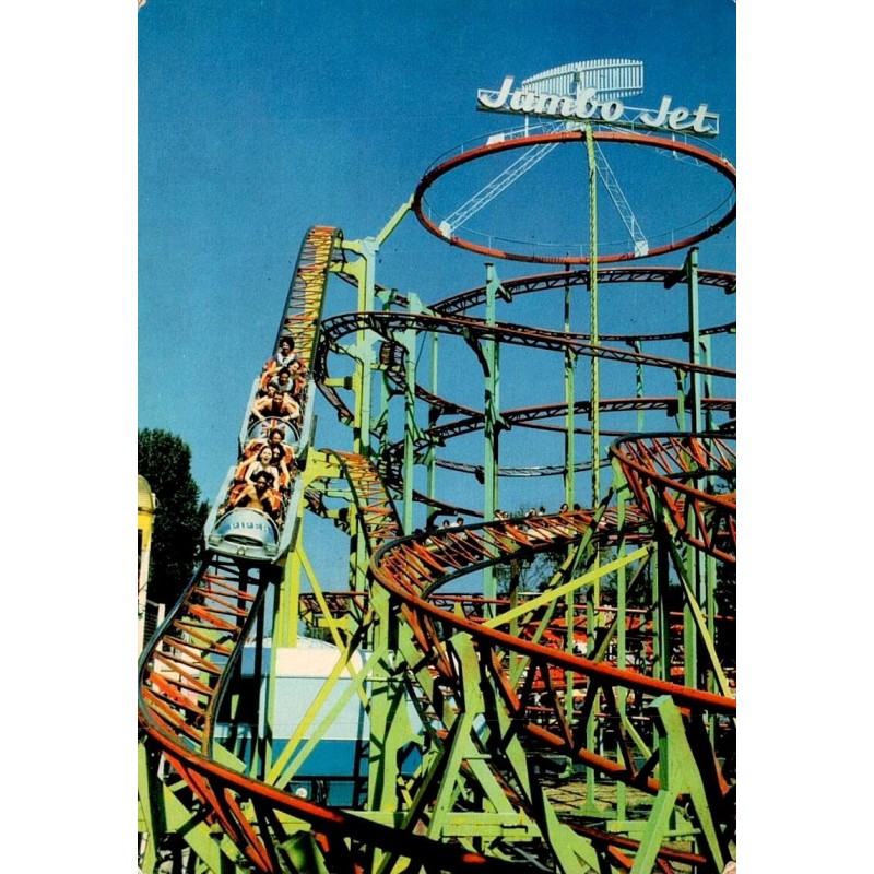 CPSM Walibi Wavre Jumbo Jet montagnes russes Belgique