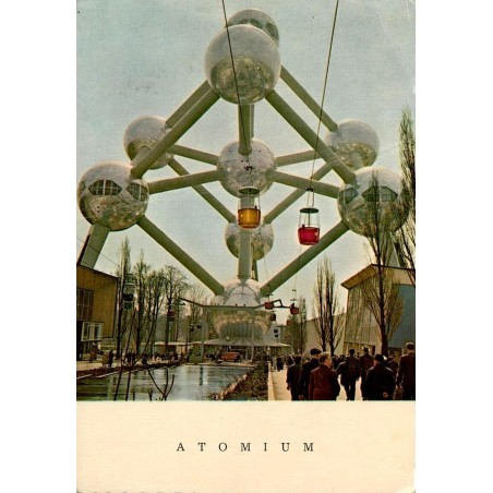 CPSM Bruxelles Atomium Belgique Expo 58 cachet estampillée à l'Atomium