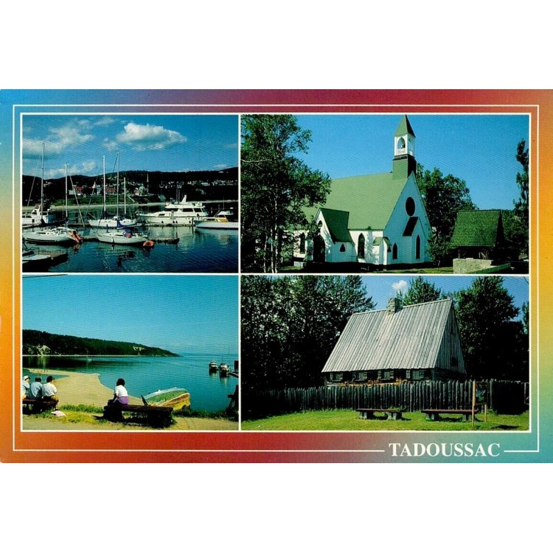 CPSM Tadoussac Québec marina chapelle protestante Maison Chauvin Canada