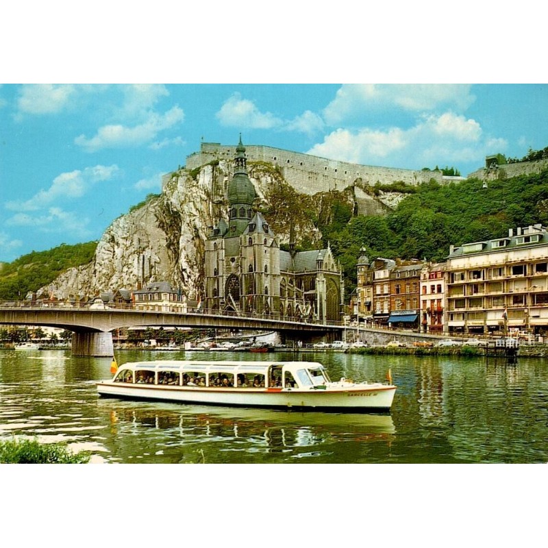 Dinant – Pont, Collégiale et Citadelle – Bateau "Sarcelle III" – Belgique – Carte Postale Semi-Moderne