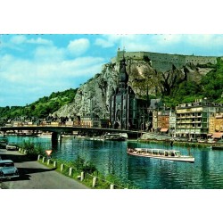 CPSM Dinant vue générale citadelle collégiale bateau Meuse Belgique