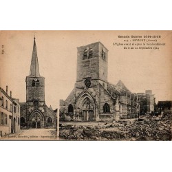 Carte postale ancienne Grande Guerre 1914-1916 église de Revigny-Meuse avant et après bombardement