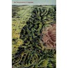 CPA Forêt-Noire Allemagne carte panoramique ancienne à vol d’oiseau avec villes et reliefs
