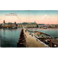 CPA Koblenz ancien Schiffbrücke pont de bateaux et front du Rhin en Allemagne