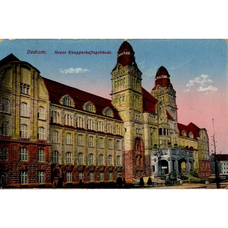 CPA Bochum Neues Knappschaftsgebäude bâtiment de la Knappschaft et patrimoine minier allemand
