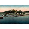 CPA Coblenz forteresse Ehrenbreitstein ancien pont de bateaux et navigation sur le Rhin Allemagne
