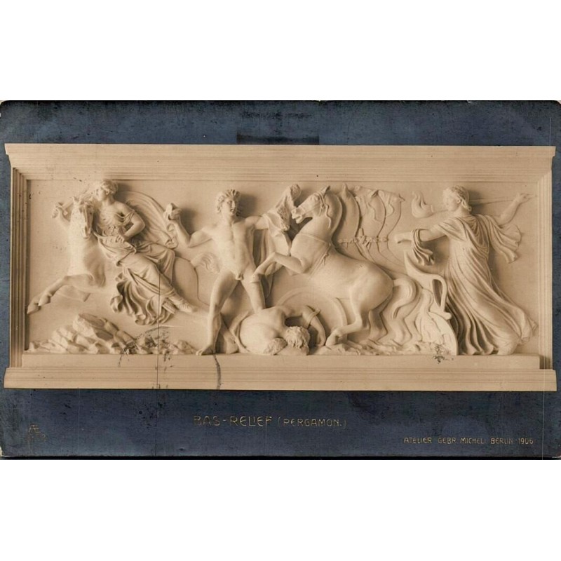 CPA Berlin relief de Pergame photographie Atelier Gebrüder Micheli 1906 carte circulée en 1913