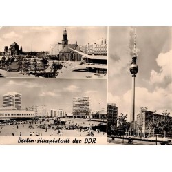 CPSM Berlin Est Alexanderplatz Fernsehturm capitale de la RDA DDR carte postale 1975