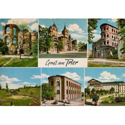 CPSM Trier Trèves Allemagne Porta Nigra thermes impériaux cathédrale 1969
