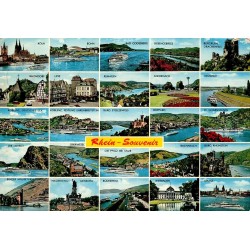 CPSM Rhein Souvenir vallée du Rhin Cologne Coblence Lorelei Rüdesheim Allemagne multivues