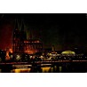 CPSM Cologne Köln am Rhein cathédrale Dom illuminée de nuit Rhin Allemagne