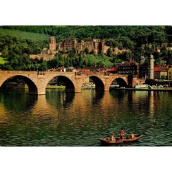 CPSM Heidelberg château Vieux Pont Alte Brücke Neckar Allemagne Bade-Wurtemberg