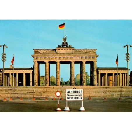 CPM Berlin Porte de Brandebourg mur Berlin-Ouest panneau frontière 1989 Allemagne