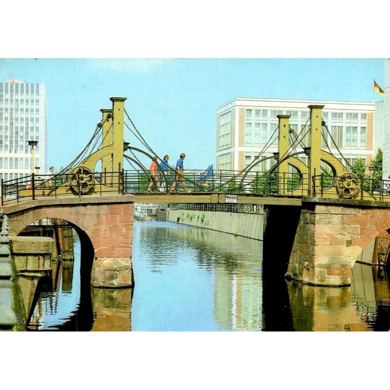 CPM Berlin Jungfernbrücke pont historique Berlin-Est RDA Allemagne vers 1980