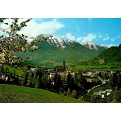CPM St Johann im Pongau Autriche Heukareck église Alpes Salzbourg vue panoramique