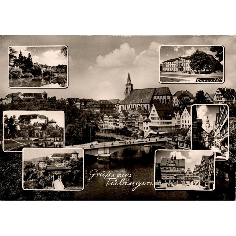 CPSM Tübingen Allemagne Grüsse aus Tübingen université château Neckar vues multiples