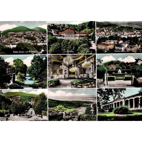 CPSM Baden-Baden Allemagne Kurhaus casino Trinkhalle Altes Schloss jardins vues multiples