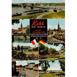 CPSM Kehl am Rhein Allemagne frontière France Strasbourg Europabrücke Rhin vues multiples