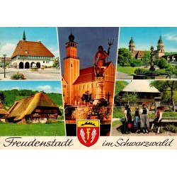 CPSM Freudenstadt im Schwarzwald Allemagne Forêt-Noire vues multiples costumes traditionnels